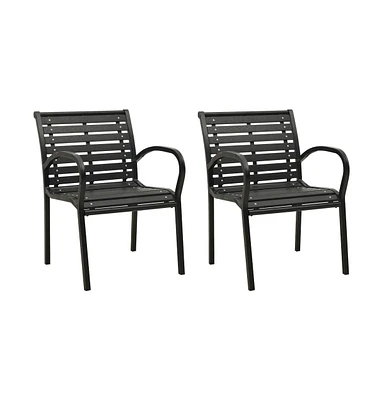 vidaXL Patio Chairs 2 pcs Steel and Wpc Black and