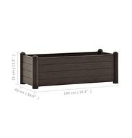 vidaXL Garden Raised Bed Pp Mocha 39.4"x16.9"x13.8"