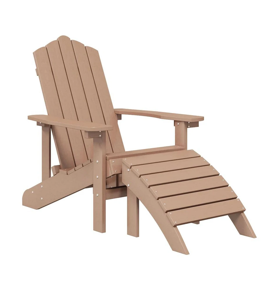 vidaXL Patio Adirondack Chair with Footstool Hdpe