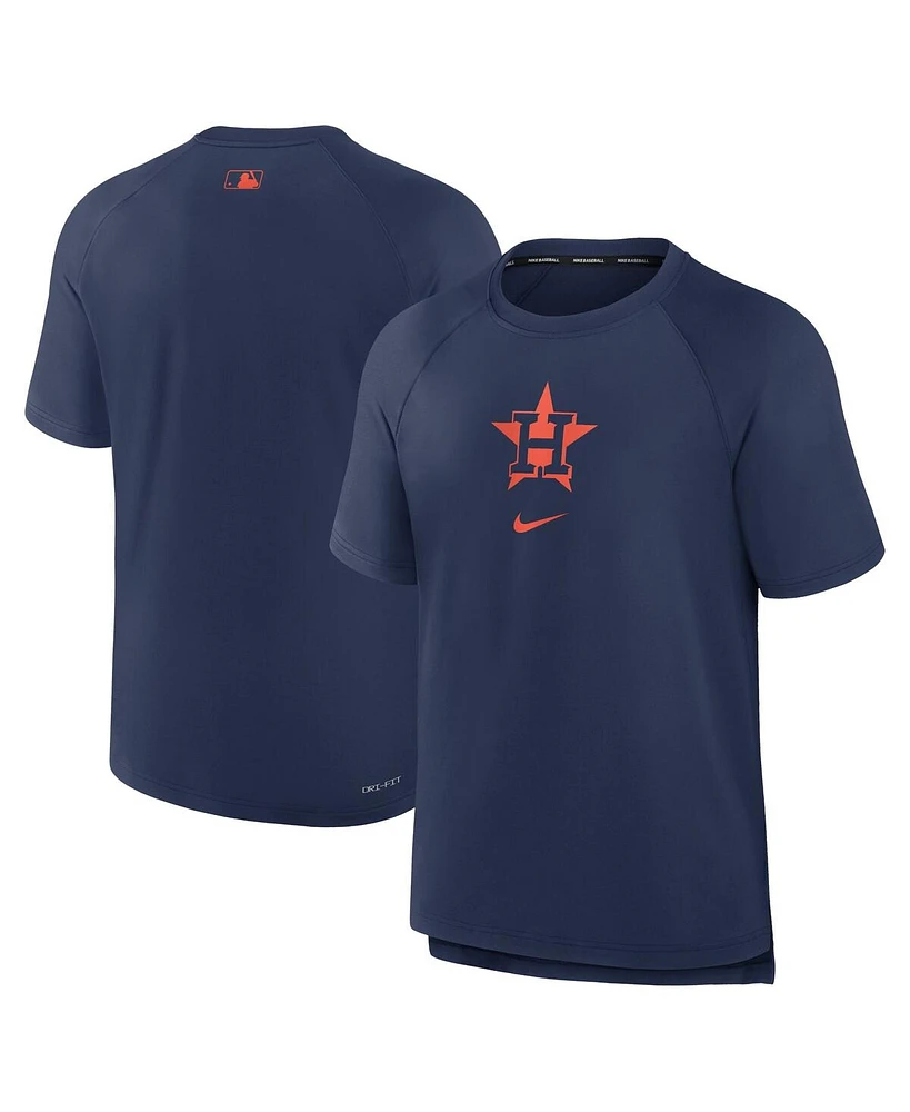 Nike Men's Navy Houston Astros Authentic Collection Pregame Raglan Performance T-Shirt