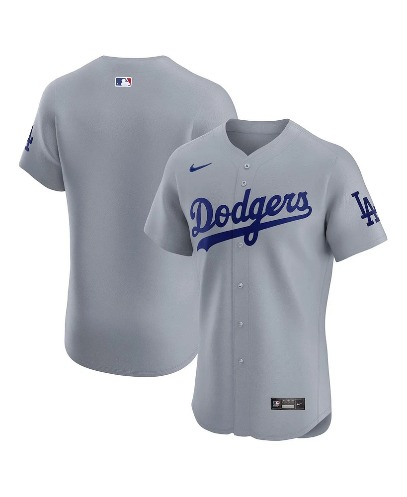 Nike Men's Gray Los Angeles Dodgers Alternate Vapor Premier Elite Patch Jersey