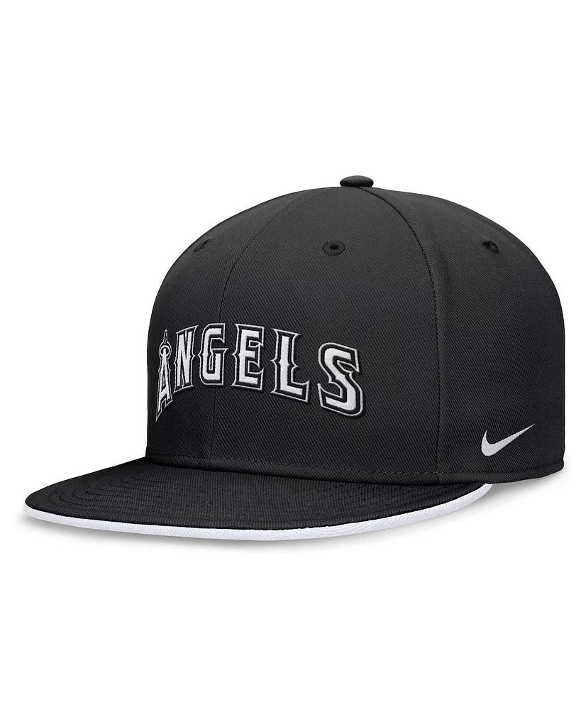 Nike Men's Black Los Angeles Angels Primetime True Performance Fitted Hat