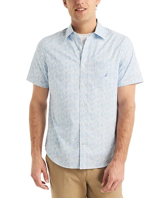 Nautica Men's Classic-Fit Stretch Boat-Print Button-Down Shirt