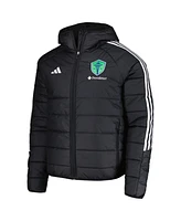 Adidas Men's Black Seattle Sounders Fc Tiro 24 Full-Zip Winter Hoodie Jacket