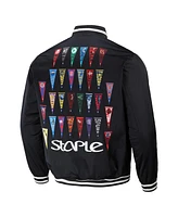 Staple Men's Nba Black All Teams Pennant Woven Full-Snap Jacket