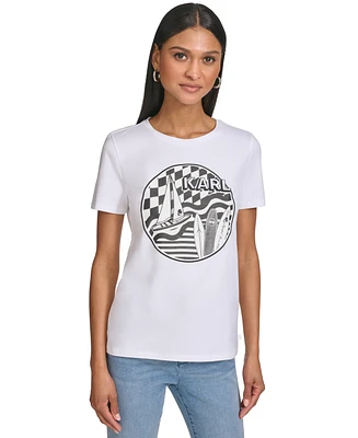 Karl Lagerfeld Paris Women's Surfer Graphic T-Shirt