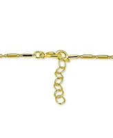 Giani Bernini Onyx Dangle Cylinder Link Ankle Bracelet in 18k Gold-Plated Sterling Silver, Created for Macy's