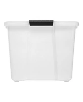 Iris 60 Quart Stack & Pull Box, 8 Pack, Natural