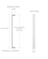 Cauldham Cabinet Hardware Satin Nickel 16.38" (416mm) Cc - 2 Pack