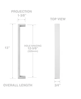 Cauldham Cabinet Hardware Satin Nickel 12.63" (320mm) Cc - 2 Pack