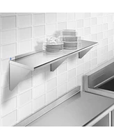 Gridmann 14" x 60" Nsf Stainless Steel Kitchen Wall Mount Shelf w/ Backsplash