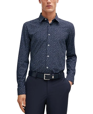 Boss by Hugo Men's Printed Performance Slim-Fit Dress Shirt