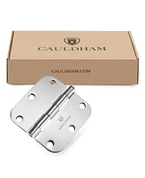 12-Count 3.5" Interior Door Hinges - Polished Chrome - Cauldham