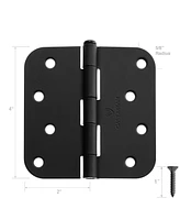 Cauldham 12 Pk 4" Interior Door Hinges 0.63" Radius Corners Black