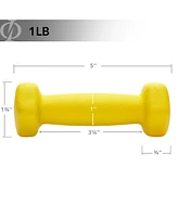 Philosophy Gym Neoprene Dumbbell Hexagon Hand Weights, 1 lb Pair - 2 lb Total