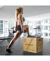 Philosophy Gym 3 in 1 Wood Plyometric Box - 30" x 24" x 20" Jumping Plyo Box for Training and Conditioning