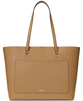 Lauren Ralph Lauren Karly Crosshatch Leather Large Tote