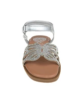 Vince Camuto Big Girl's Fashion Sandal with Butterfly Rhinestone Upper Polyurethane Sandals