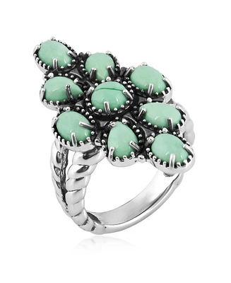 American West Jewelry Sterling Silver Genuine Gemstone Cluster Ring, Sizes 5-10