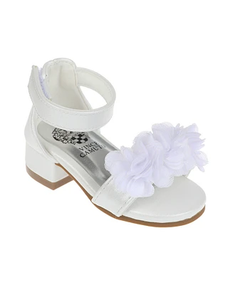 Vince Camuto Toddler Girl's Heel with Chiffon Flowers and Adhesive Closure Polyurethane Sandals