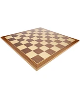 We Games Deluxe Walnut Wood Veneer Chess Board - 18 in.