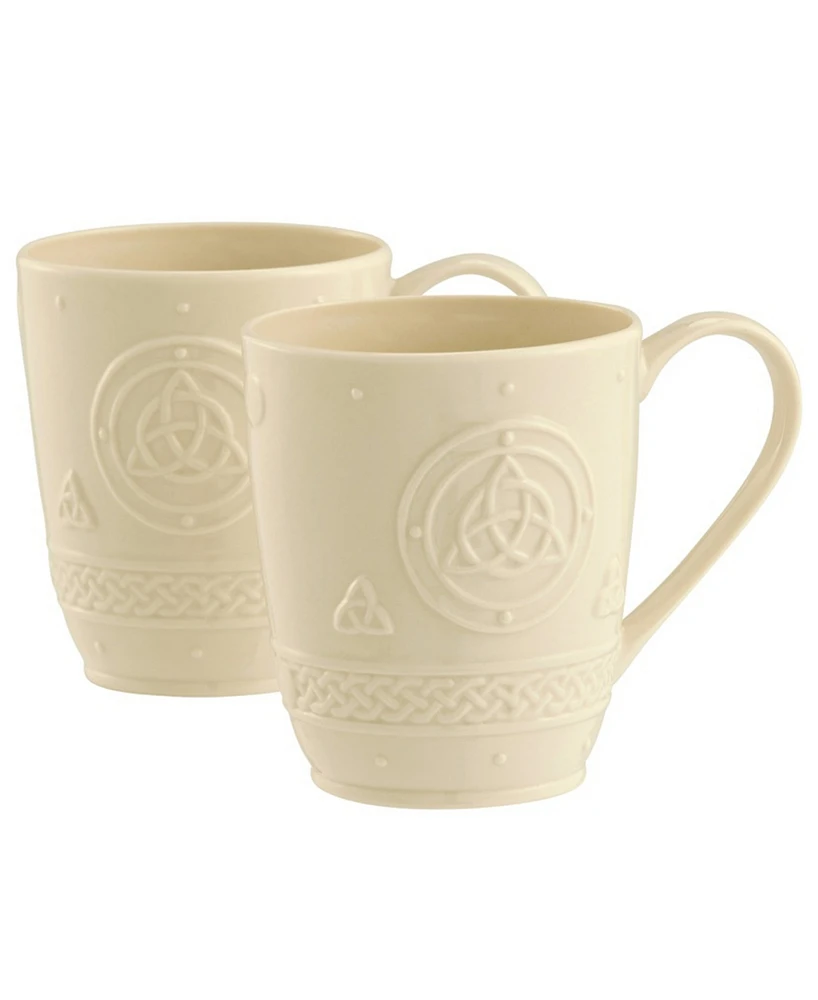 Belleek Pottery Celtic Mugs, Set of 2