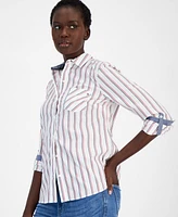 Tommy Hilfiger Women's Cotton Striped Utility Shirt