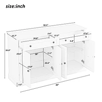 Kitchen Sideboard Storage Buffet Cabinet With 2 Drawers & 4 Doors Adjustable Shelves