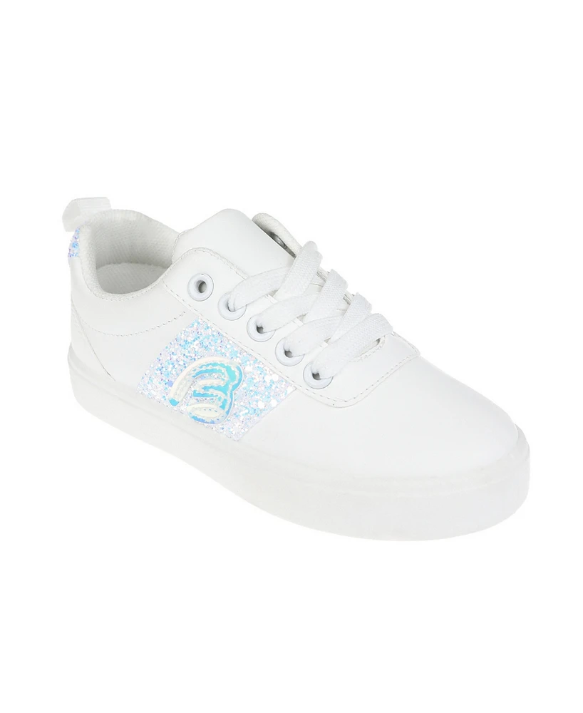 Bebe Big Girl's Low Profile Sneaker with Chunky Glitter Details Polyurethane Sneakers