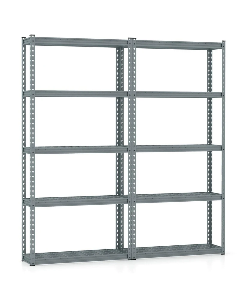 Costway 4 Pcs 5-Tier Heavy Duty Storage Shelf Utility Rack with Anti-tipping Device