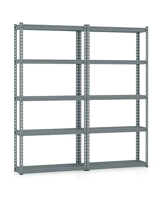 Costway 4 Pcs 5-Tier Heavy Duty Storage Shelf Utility Rack with Anti-tipping Device