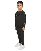 Champion Little Boys 2-Pc. Fleece Logo Sweatshirt & Cargo Joggers Set