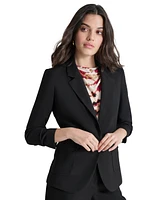 Dkny Petite Single-Button Ruched-Sleeve Blazer