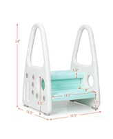 Costway Boys Step Stool Learning Helper w/Armrest for Kitchen Toilet Potty Training