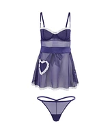 Adore Me Plus Lola Apron Babydoll & G-String Set Lingerie