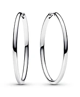 Pandora Sterling Silver mm Charm Hoop Earrings