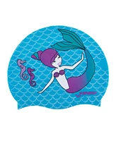 Finis Girls Mermaid Silicone Cap - Fun Swim with a Universal Fit 100% Rippled Edge for Watertight Seal