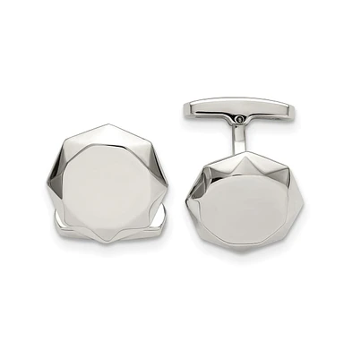 Chisel Stainless Steel Polished Geometric Cuff Links