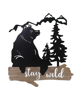 Fc Design 20"H Bear Stay Wild sign Wall Plaque Decoration Home Decor Perfect Gift for House Warming, Holidays and Birthdays