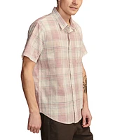 Lucky Brand Men's Plaid San Gabriel Short Sleeve 1 Pocket Shirt