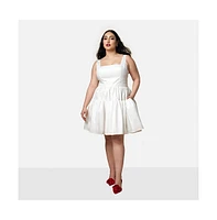 Rebdolls Plus Size Peony Corset Mini Skater Dress