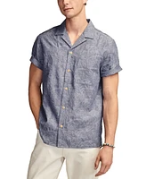 Lucky Brand Men's Tropical Leaf Jacquard Short Sleeve Camp Collar Shirt