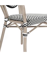 Merrick Lane Mael Set Of Two Stacking Thonet Bistro Style Chair With Arms, Textilene Seat