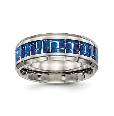 Chisel Titanium Carbon Fiber Inlay Wedding Band Ring