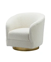 loyd Contemporary and Classic Accent Chair Comfy Barrel Chair with Gold Metal Base