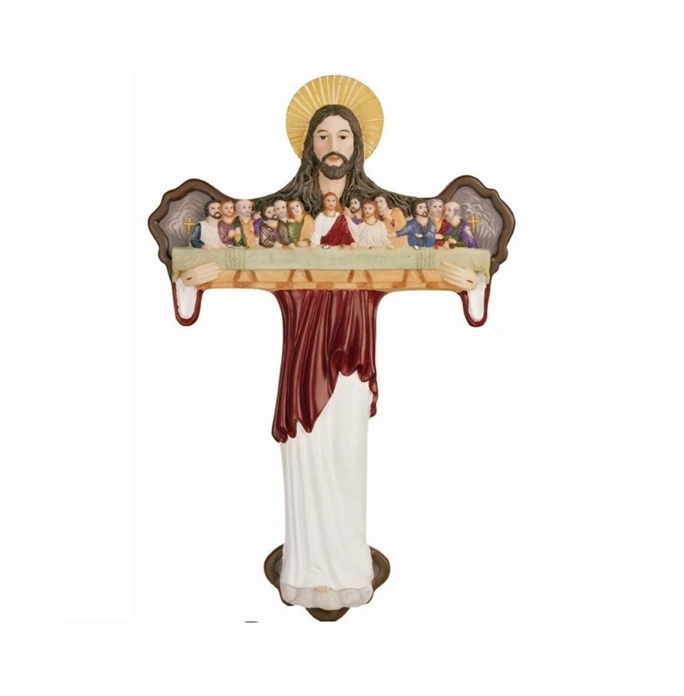 Fc Design 15"H Crucifixion Jesus with Last Supper Theme Holy Figurine Religious Decoration Home Decor Perfect Gift for House Warming, Holidays and Bir