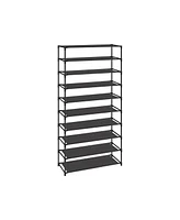 Slickblue Shoe Rack, 10-tier Shoe Shelf, Shoe Storage Organizer, Metal Frame, Non-woven Fabric Shelves