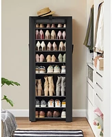 Slickblue 10-Tier Shoe Tower Rack with Cover 27-Pair Space Saving Storage Organizer