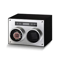 Diamond2Deal Carbon Fiber Finish and Aluminum Velveteen Lined Dual Watch Winder