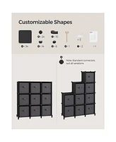 Slickblue Cube Storage Organizer with Storage Boxes, Customizable Shape, Bedroom, Living Room-9 Cubes